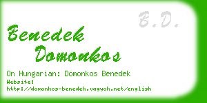 benedek domonkos business card